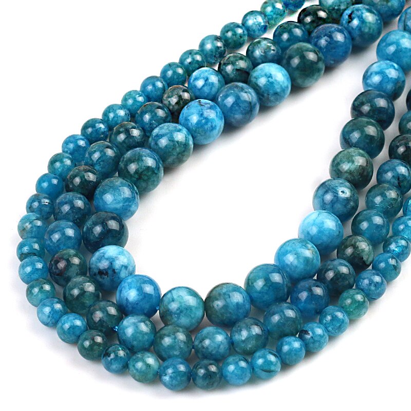 1 strand/lot Natural Stone Jaspers Blue Crystal Angelite Jades Round Beads Stone Loose Spacer Beads for DIY Jewelry Making