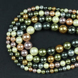 Green Orange Colorful Shell Pearl Beads Round Loose Spacer Beads For DIY Jewelry Making Bracelet Accessories 15'' 6/8/10/12mm