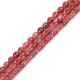 Natural Stone Jaspers Strawberry Crystal Angelite Jades Round Beads Stone Loose Spacer Beads for DIY Jewelry Making