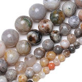 Wholesale Natural Stone Bamboo Leaf Carnelian Agates Round Beads 15" Strand 4 6 8 10 12MM Pick Size For Jewelry Making
