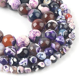 Wholesale Natural Purple Fire Agates Stone Beads Smooth Round Loose Spacer Beads For Jewelry Making DIY Bracelets 15''