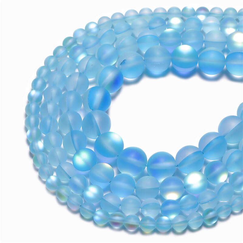 A++ Matte Blue Frosted Austrian Crystal Round Beads For Jewelry Making 6/8/10/12mm Glitter Austrian Crystal Diy Bracelet