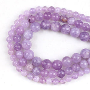 1 strand/lot Natural Stone Jaspers Violet Angelite Jades Round Beads Stone Loose Spacer Beads for DIY Jewelry Making