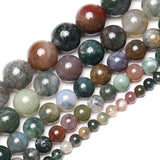 Wholesale Natural Stone Smooth Indian Agates Onyx Round Loose Beads 16" Strand 4 6 8 10 12 14MM Pick Size For Jewelry Making