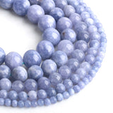 1 strand/lot Natural Gem Purple Chalcedony Aquamarin Angelite Strand Beads Stone Round Loose Spacer Beads For DIY Jewelry Making