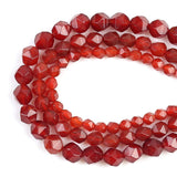 Natural Red Agates Split Surface Faceted Loose Stone Beads Spacer Beads 15''Strand 6/8/10mm For Jewelry Making DIY Bracelet