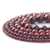 Wholesale Natural Stone Red Brecciated Jaspers Round Beads 15" Strand 4 6 8 10 12MM Pick Size For Jewelry Making