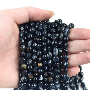 5*8mm Oval Shape Gravel Stone Beads Natural Blue Tiger Eye Loose Beads For Jewelry Making DIY Necklace Bracelet Accessories 15''