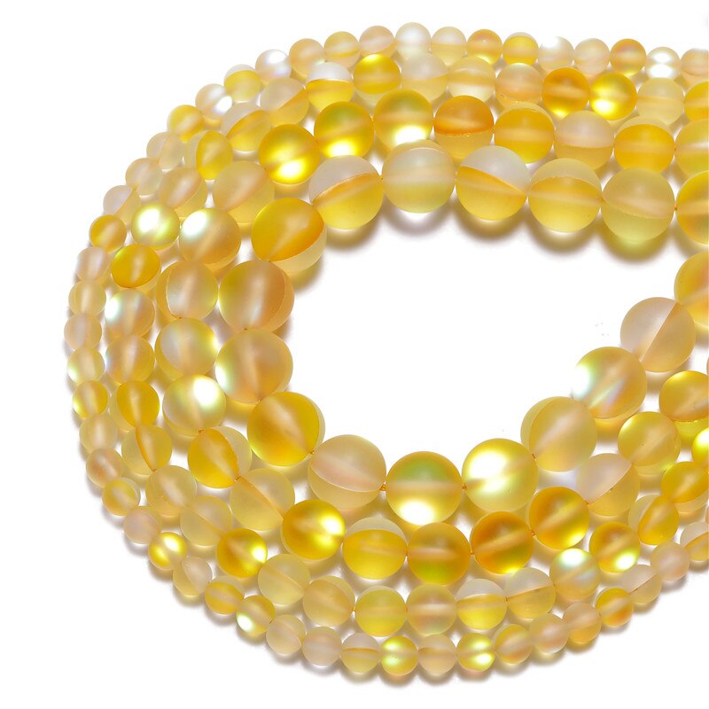 A++ Matte yellow Frosted Austrian Crystal Round Beads For Jewelry Making 6/8/10/12mm Glitter Austrian Crystal Diy Bracelet
