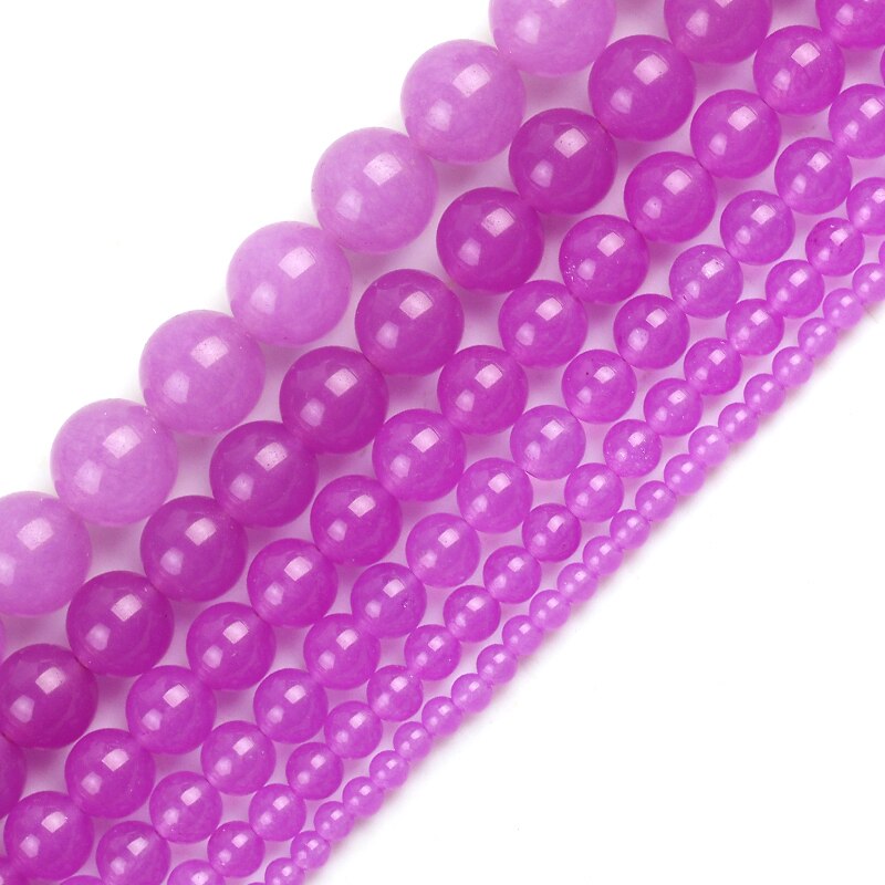 Natural Stone Opera Pink Jades Round Loose Spacer Beads 15'' 4/6/8/10/12mm for Jewelry Making DIY Earrings Bracelet Accessories