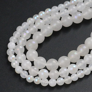 Natural Stone Beads Electroplated White Agates For Jewelry Making DIY Bracelet Earrings Accessories 15'' 6/8/10mm