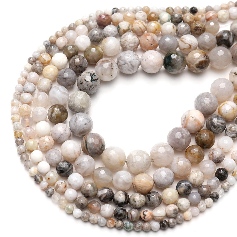 4/6/8/10/12MM Natural Stone Bamboo Leaf Carnelian Agates Round Beads Fit Jewelry Making Bracelet DIY Craft