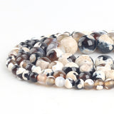 Natural White Fire Agates Stone Beads Round Loose Spacer Beads For Jewelry Making DIY Bracelets 15''Inches 6/8/10/12mm Beads Diy