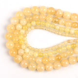 Angelite Natural Stone Yellow Opal Beads Handmade Bracelet Necklace Round Loose Spacer Beads For Making Jewelry 15"4/6/8/10mm