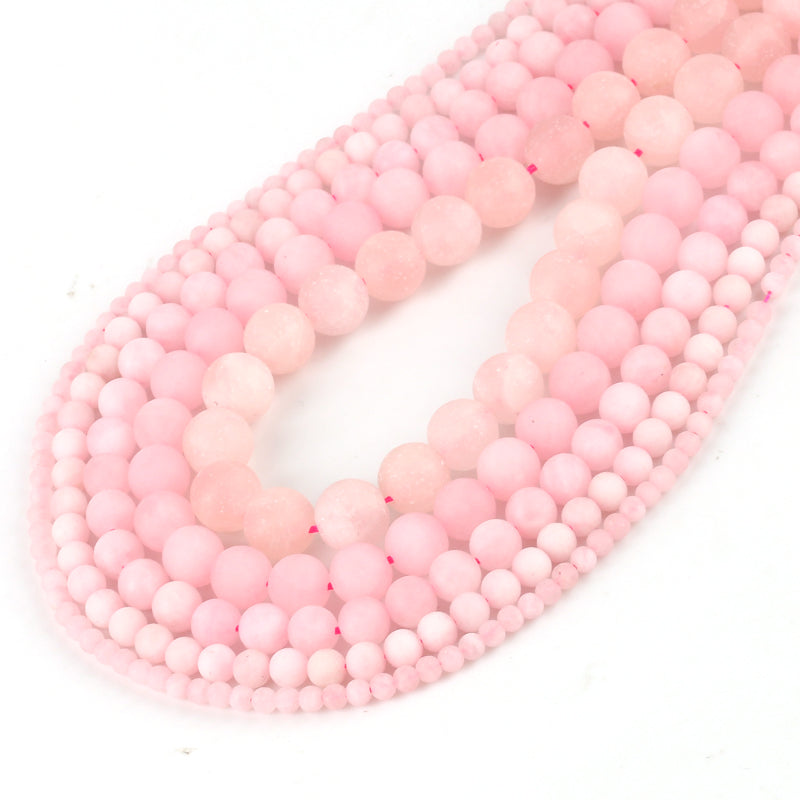 Wholesale Rose Pink Quartz Loose Beads Natural Stones 4/6/8/10/12mm For Jewelry Making DIY Fashion Bracelet Necklace Accessories