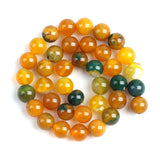 Wholesale AAA Natural Agates Yellow Green Round Stone Beads For Jewelry Making DIY Bracelet Necklace Material 15''6/8/10/12mm