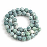 Natural Stone Matte Frosted Jaspers Agates Amazonite Jades Quartz Turquoises Round Spacer Bead For Jewelry Making DIY Accessorie