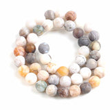 Natural Stone Matte Frosted Jaspers Agates Amazonite Jades Quartz Turquoises Round Spacer Bead For Jewelry Making DIY Accessorie