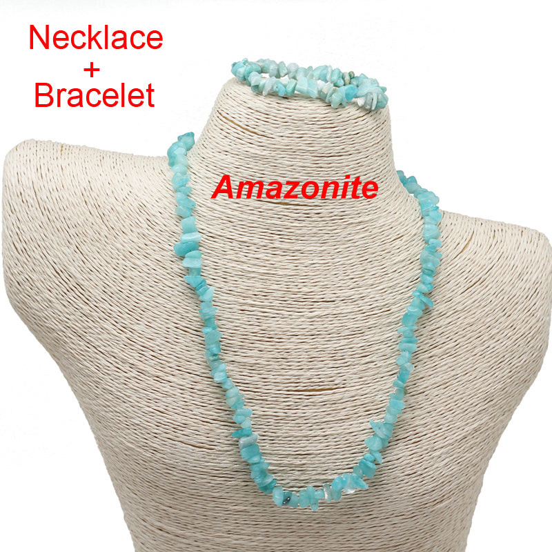 Hot Irregular Natural Crystals Chakras Stone necklace Beads Chips Jewelry necklace Yellow Crystals Clear Crystals Aquamarines