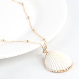2022 Boho Conch Shell Necklace Shell Gold Shell Chain Necklace Women Seashell Choker Necklace Pendants Jewelry Bohemian Female