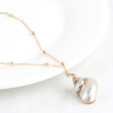 2022 Boho Conch Shell Necklace Shell Gold Shell Chain Necklace Women Seashell Choker Necklace Pendants Jewelry Bohemian Female