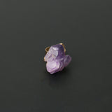 Irregular Natural Gem Stone Pendant Necklace Ring Purple Crystal Chakra Quartz Amethysts Necklace Bohemian Fashion Jewelry Gift