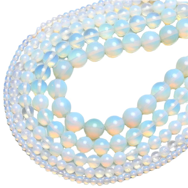 Natural Stone Opal Beads Opalite 4/6/8/10/12MM Fit Diy Make Up Charms Beading Beads For Jewelry Making Accessories Free Shipping