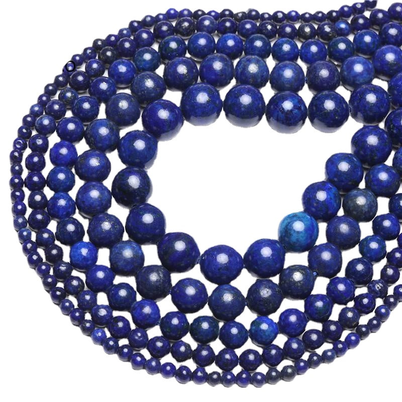 Natural Stone Lapis Lazuli Never lose Colour Round Beads 15" Strand 4 6 8 10 12 14MM Pick Size For Jewelry Making